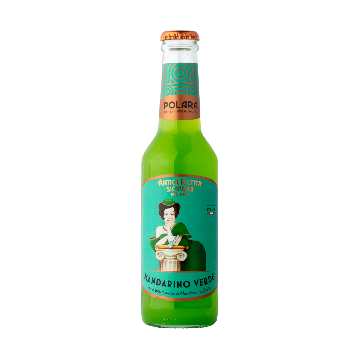 Polara Mandarino Verde Sicilian green mandarin soda bottle