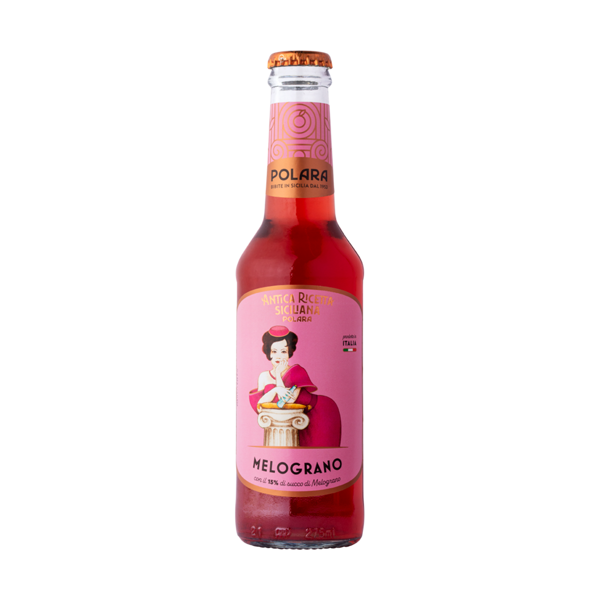 Polara Melograno Sicilian pomegranate soda bottle