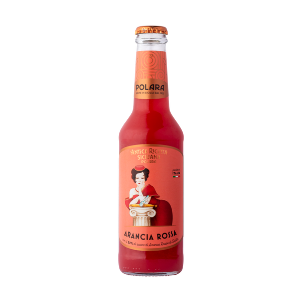 Polara Aranciata Rossa Sicilian blood orange soda bottle