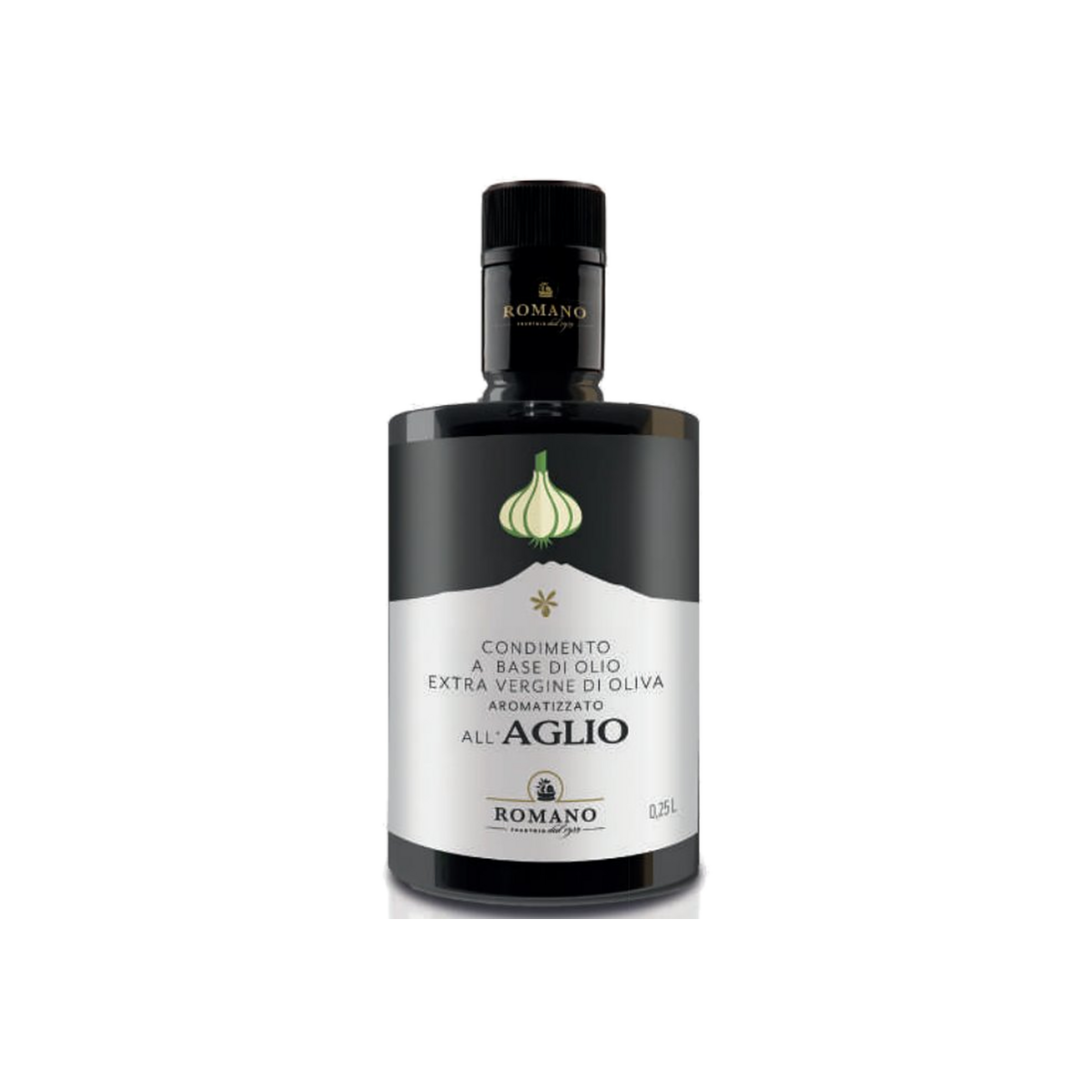 Romano Sicilian garlic olive oil condiment bottle