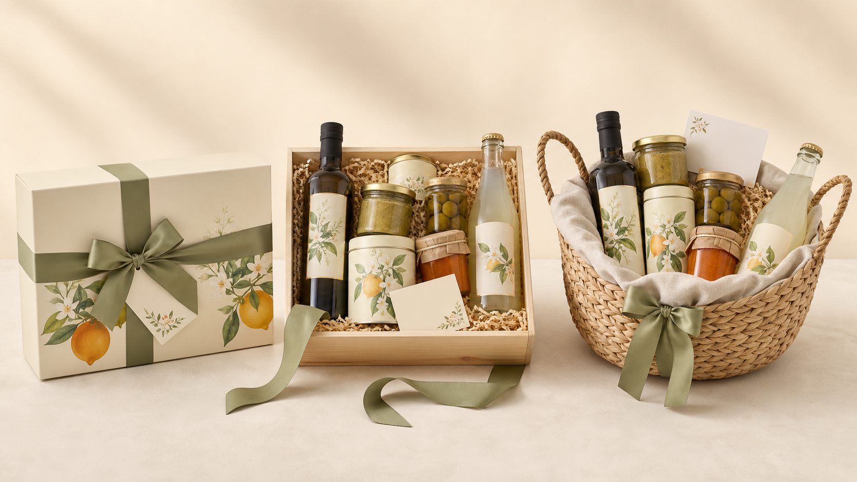 Selected Sicilian pantry gifts and product formats